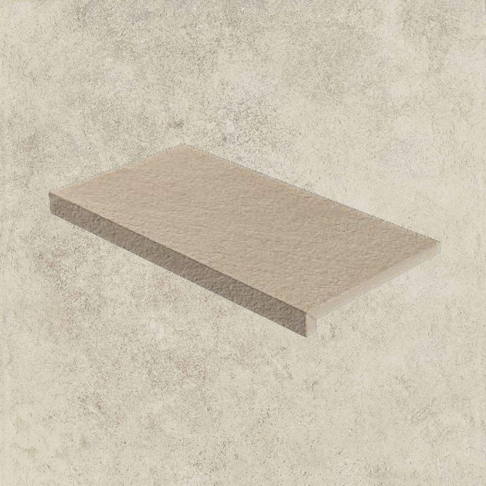 Тротуарная плитка Белая Lastra. Спец. Элемент- Ступень Дрифт Вайт \ Drift White Scalino 330х600х20мм