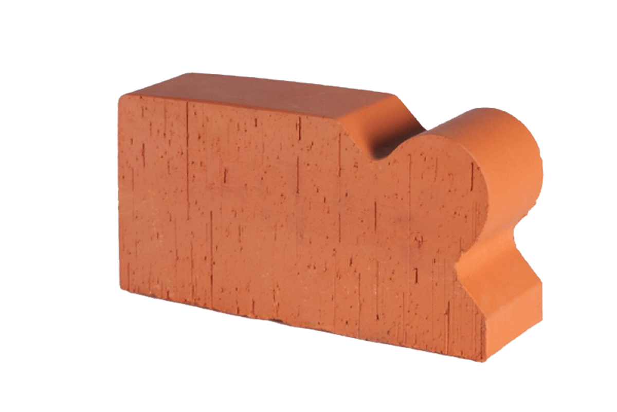 12.101120L Кирпич фигурный полнотелый красный Lode JANKA F20 гладкий, 250*120*65 мм