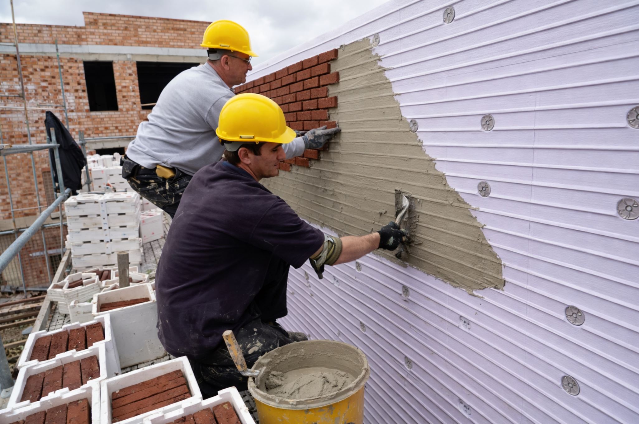 Фасадная панель утепления ППС 50 мм с направляющими под клинкерную плитку RF, размер 540х1000х50 мм