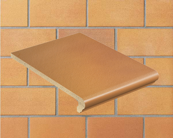 Клинкерная ступень флорентинер противоскользящая плитка Stroeher KERAPLATTE TERRA 307 wheat 340*240*12 мм