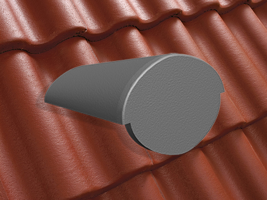 Начальная коньковая черепица натуральная цементно-песчаная Classic красный 26, Kriastak Baltic tile