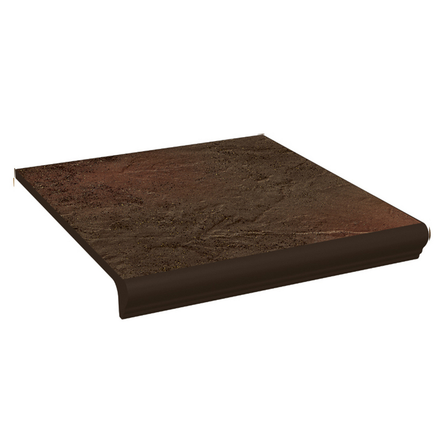 Клинкерная ступень флорентинер Semir Brown противоскользящая с капиносом, коричневый 330x300x11 мм
