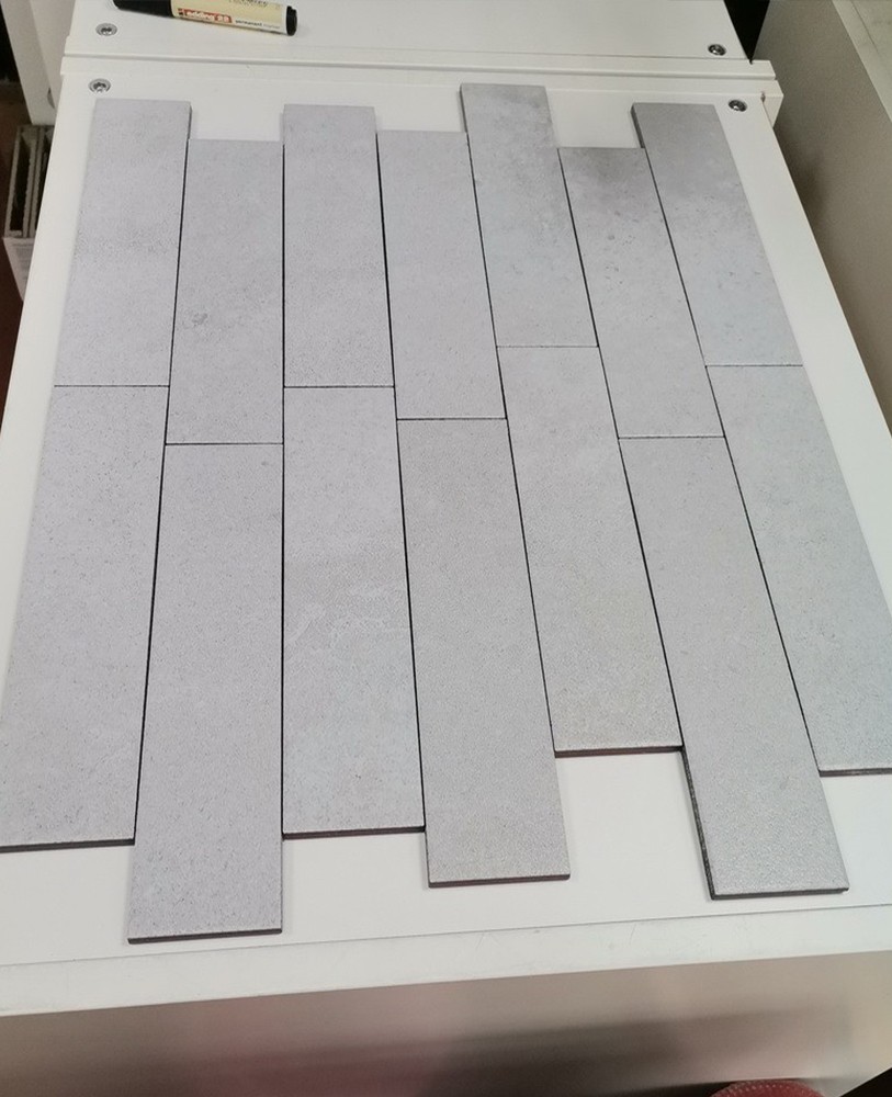 Юта-1 светло-серая клинкерная фасадная плитка под кирпич 245*65*7 мм, керамин