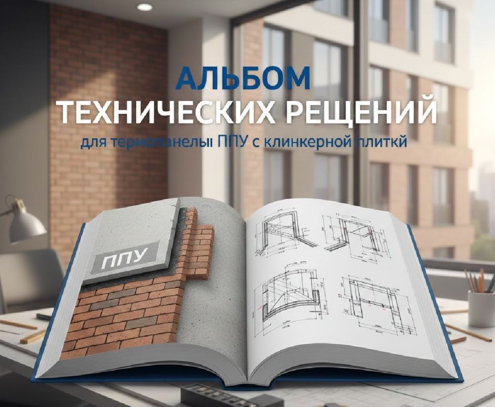 Альбом технических решений: монтаж термопанелей ППУ с клинкерной плиткой