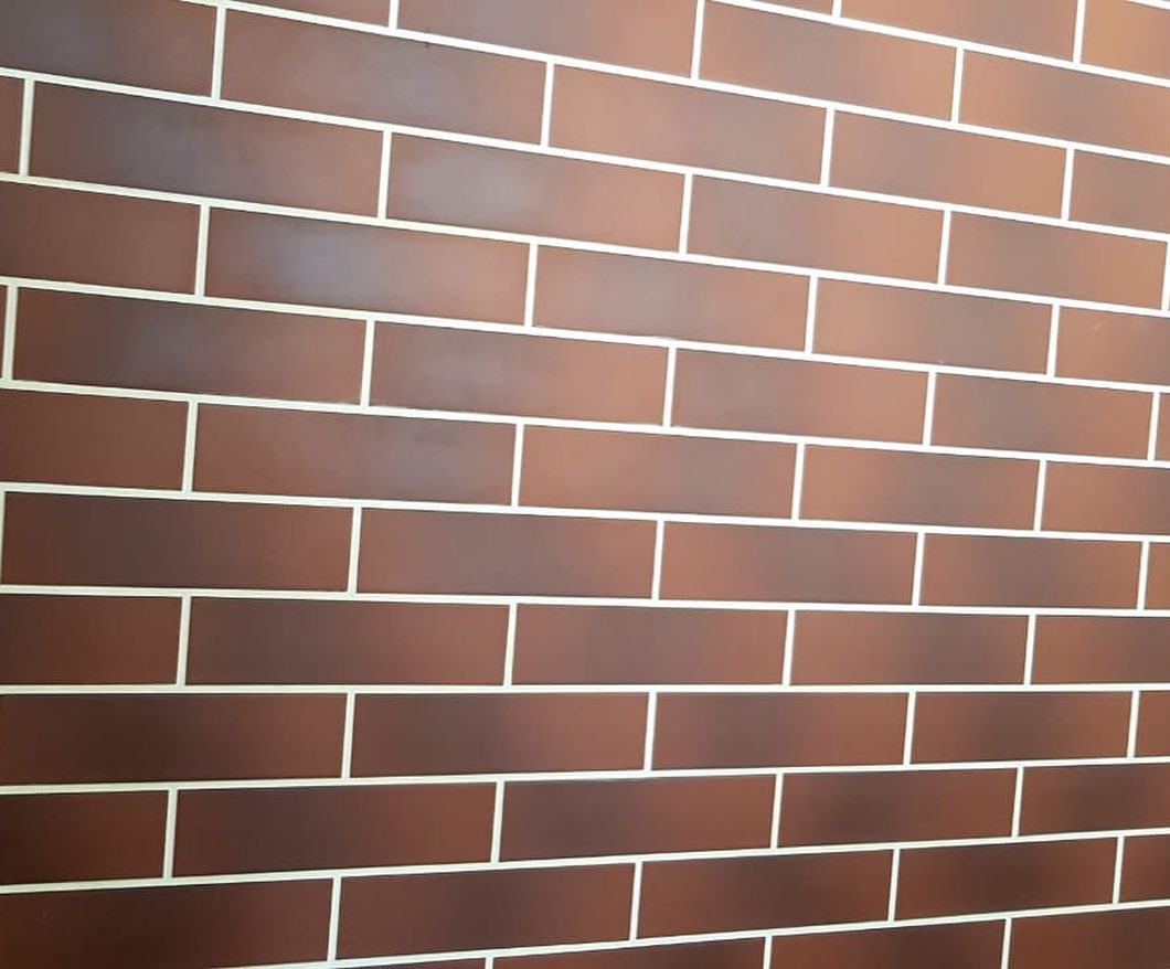 CLOUD ROSA 245X66х7,4 мм Клинкерная фасадная плитка под кирпич облицовочная красно-коричневая