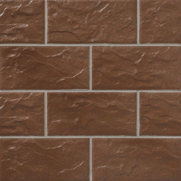 Клинкерная фасадная плитка облицовочная под камень Stroeher (Штроер) Kerabig KS 13 tabakbraun рельефная, 302*148*12 мм