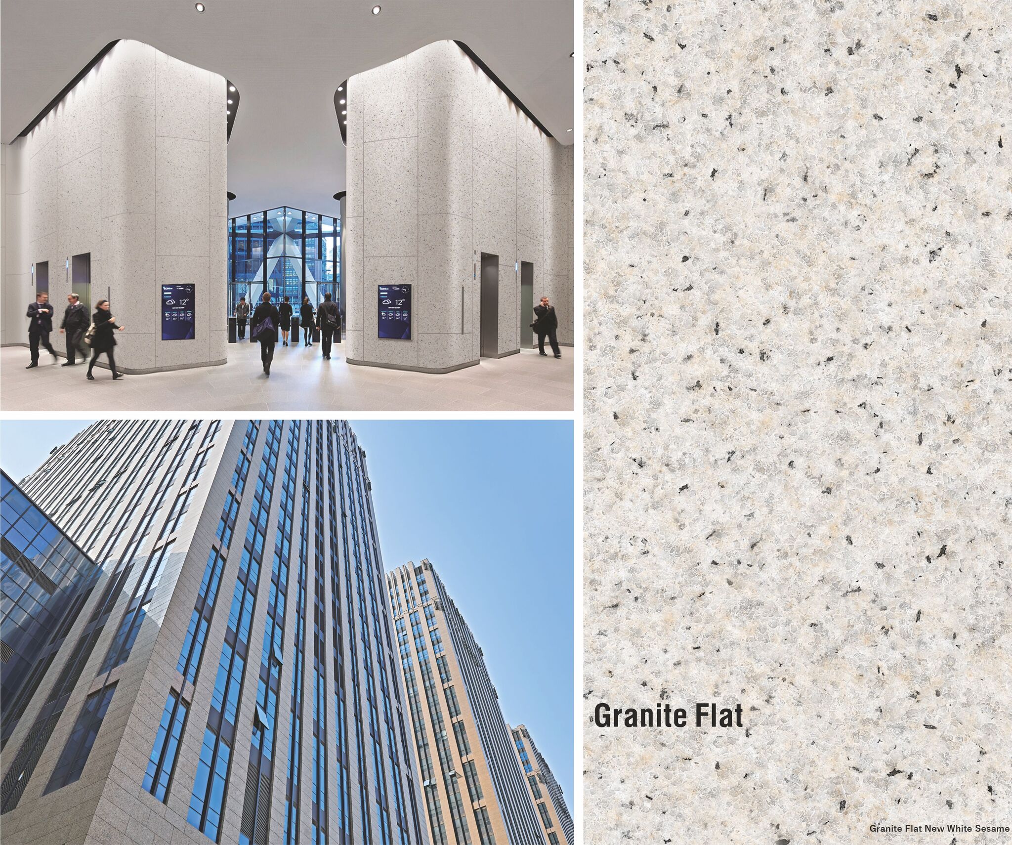 Granite Flat Ash Grey (серый гранит с ровной шлифованной поверхностью)  гибкий камень 1200×600 мм