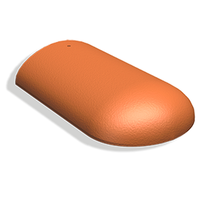 Конечная хребтовая черепица натуральная цементно-песчаная Antik кирпично-красный 29, Kriastak Baltic tile