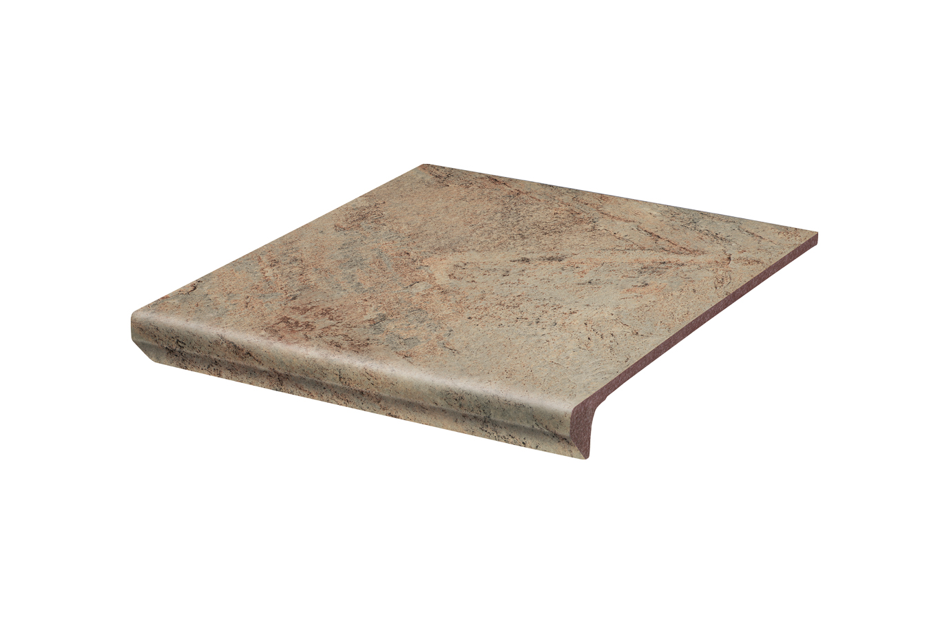 Клинкерная ступень флорентинер Mattone Pietra Beige противоскользящая с капиносом, бежевый 330x300x11 мм