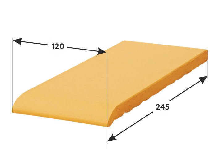 245*120*15 мм ОК245-10 желтый, Клинкерный подоконник, отлив - фасад дома klinker