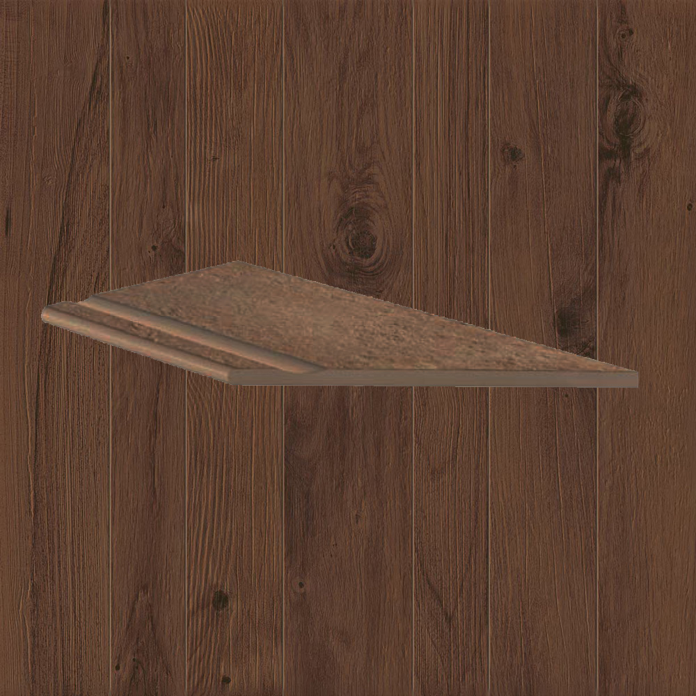 Тротуарная плитка Дерево Lastra. Спец. Элемент- Бортик Угловой Бассейн Пс 30x60 Фрейм Оак \ Frame Oak Bordo Piscina Angolo Dx 300х600х20мм