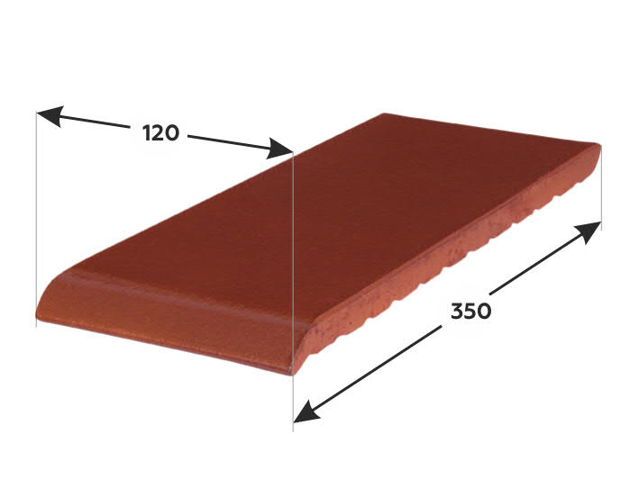 350*120*15 мм ОК35-06 красный терракот, Клинкерный подоконник, отлив - фасад дома klinker
