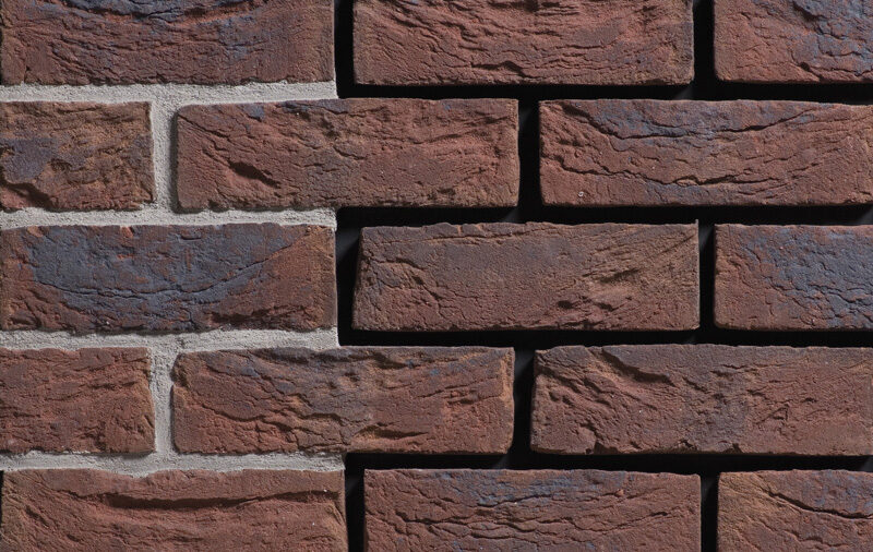 Blauw paars antiek DF 214х24х65 мм, Фасадная и Интерьерная Плитка ручной формовки под кирпич Engels baksteen