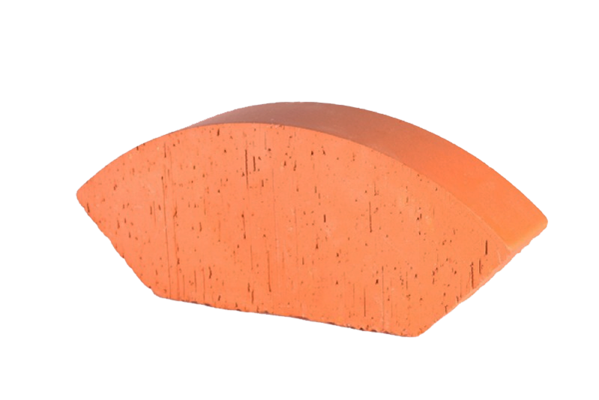 Кирпич фигурный полнотелый красный (радиальный сколотый) Lode JANKA F31 гладкий, 189*121*65 мм