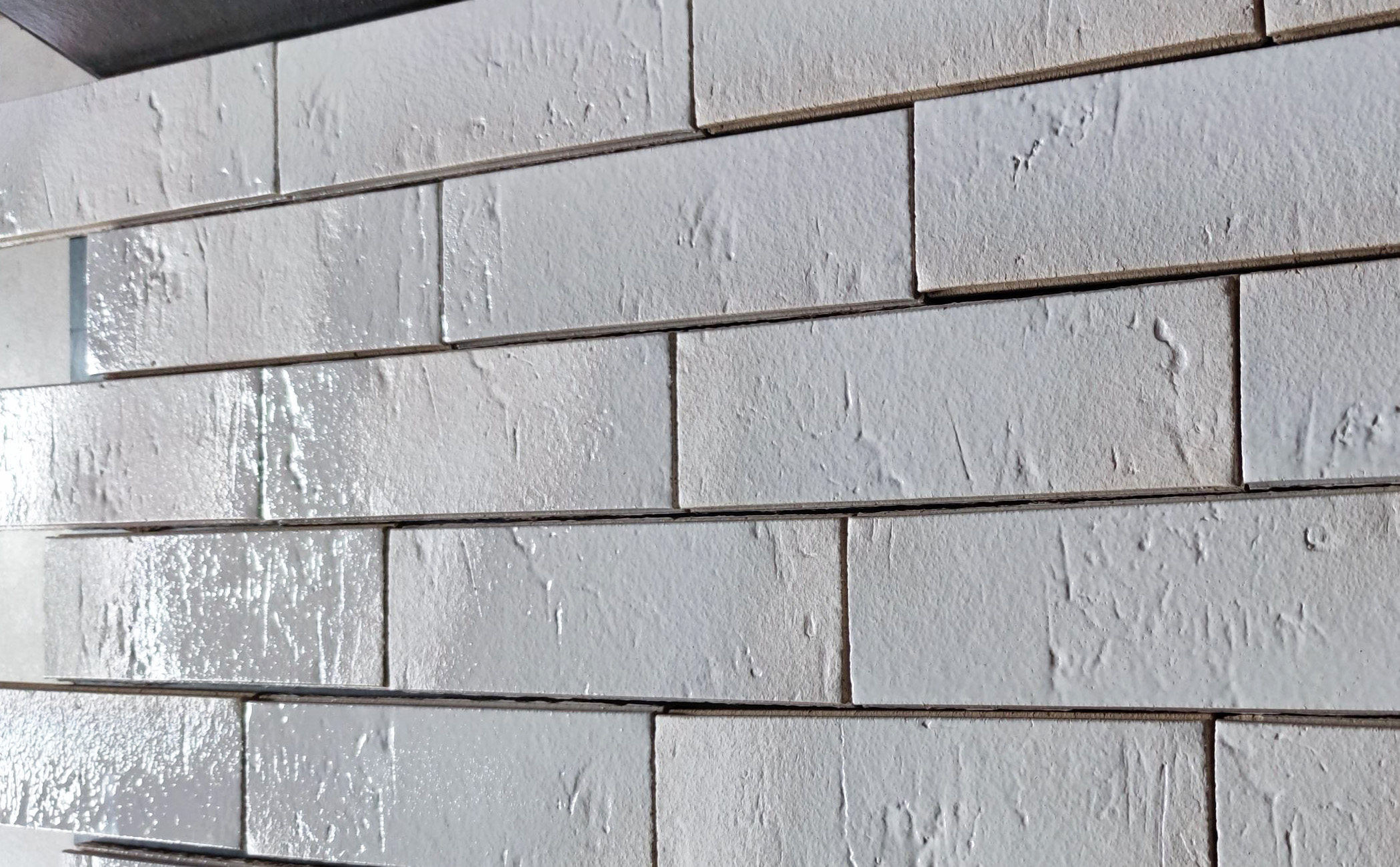 Белый перламутр  240х71х14 Клинкерная фасадная плитка облицовочная под кирпич для ВентФасада с затиркой шва