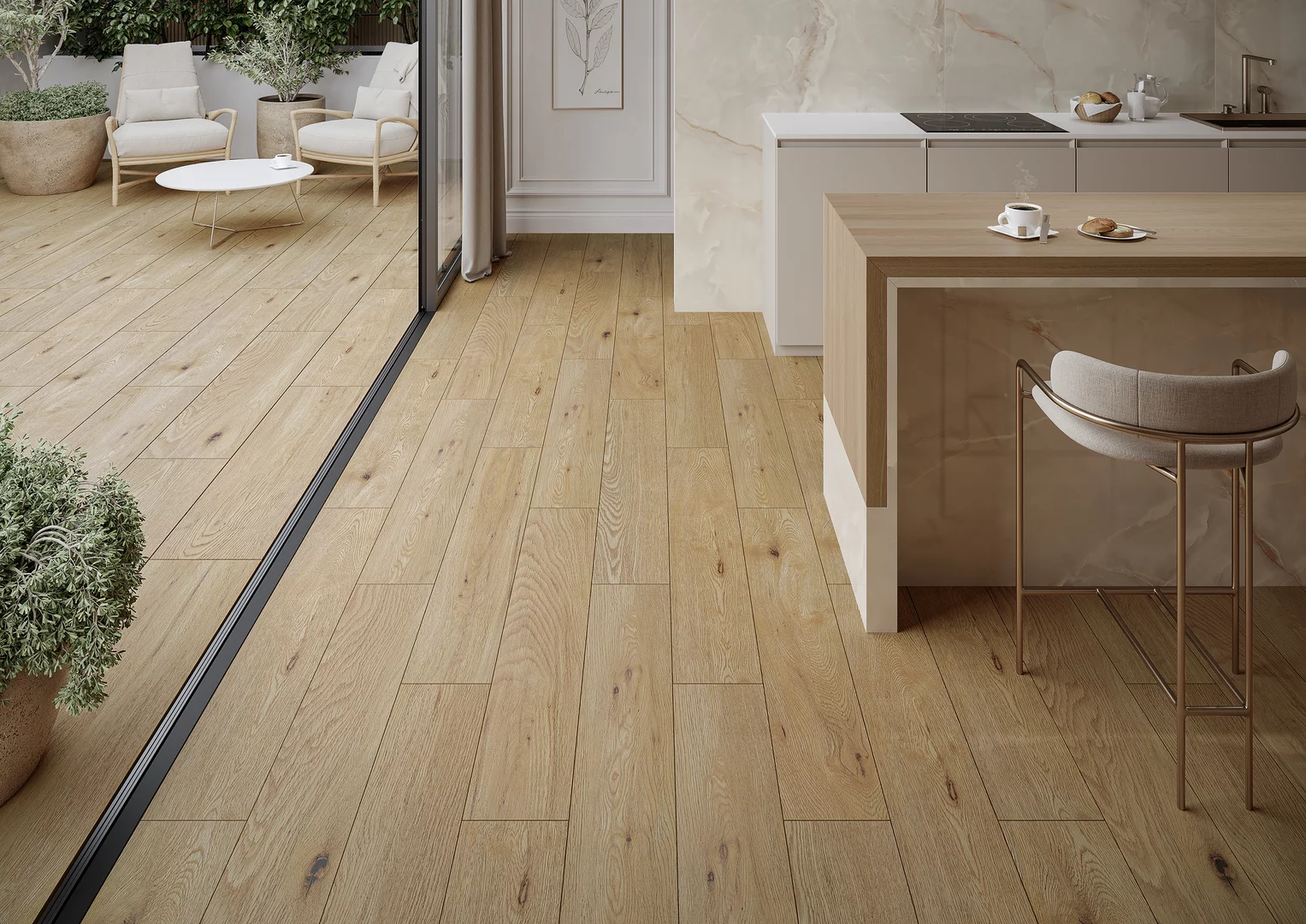 Trueland Gold Gres 295*1195*20 мм тротуарная плитка уличная, противоскользящая, керамогранитная Paradyz