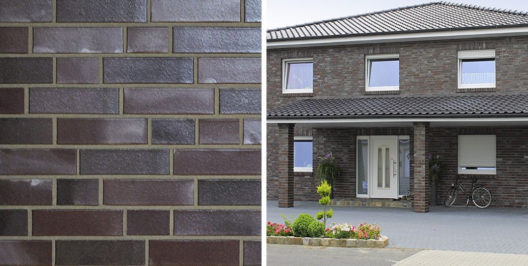 Кирпич облицовочный Клинкерный ABC 7654 Leipzig aubergine Kohlebrand glatt NF 240*115*71 мм