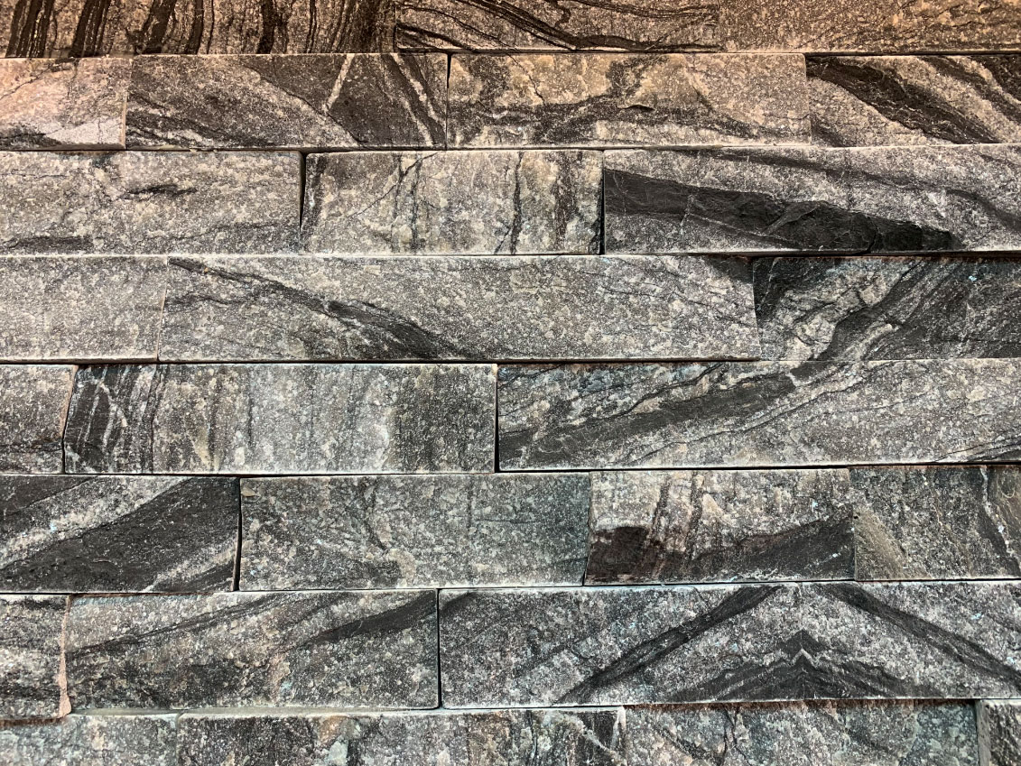 Мрамор Серый графит 600*150*10-25 мм, натуральный камень для интерьера и фасада BD