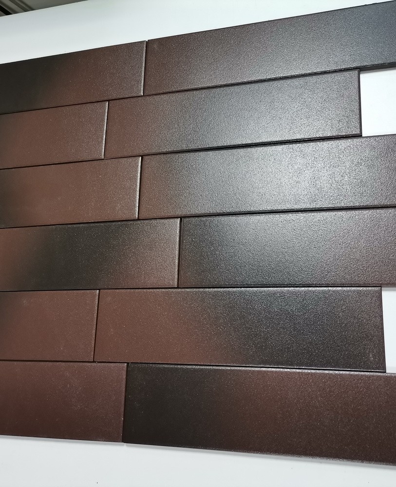 Амстердам Шейд коричнево-черная клинкерная фасадная плитка под кирпич 245*65*7 мм, керамин