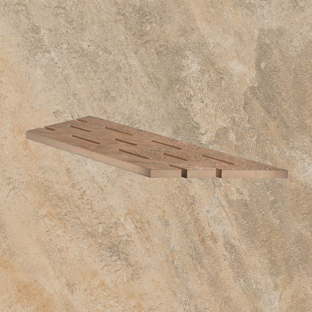 Тротуарная плитка Бежевая-золото Lastra. Спец. Элемент-Решетка Угловая Пс 20x60 Лэндстоун Голд \ Landstone Gold Griglia Angolo Dx 200х600х20мм