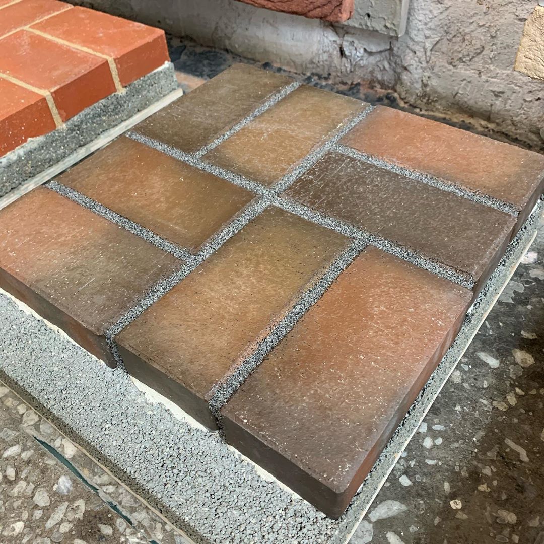 Тротуарная плитка / брусчатка Клинкерная ЛСР красный флэшинг "Ноттингем" 200*100*50 мм