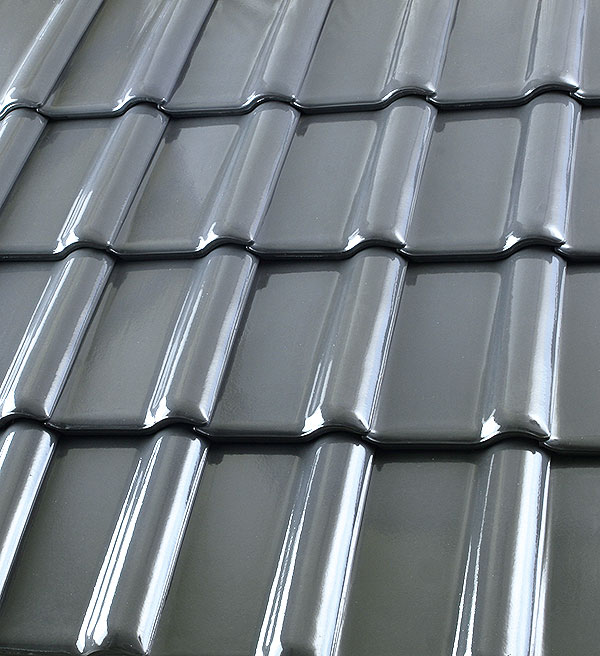 Керамическая черепица рядовая Roben Piemont титан серый глазурь
