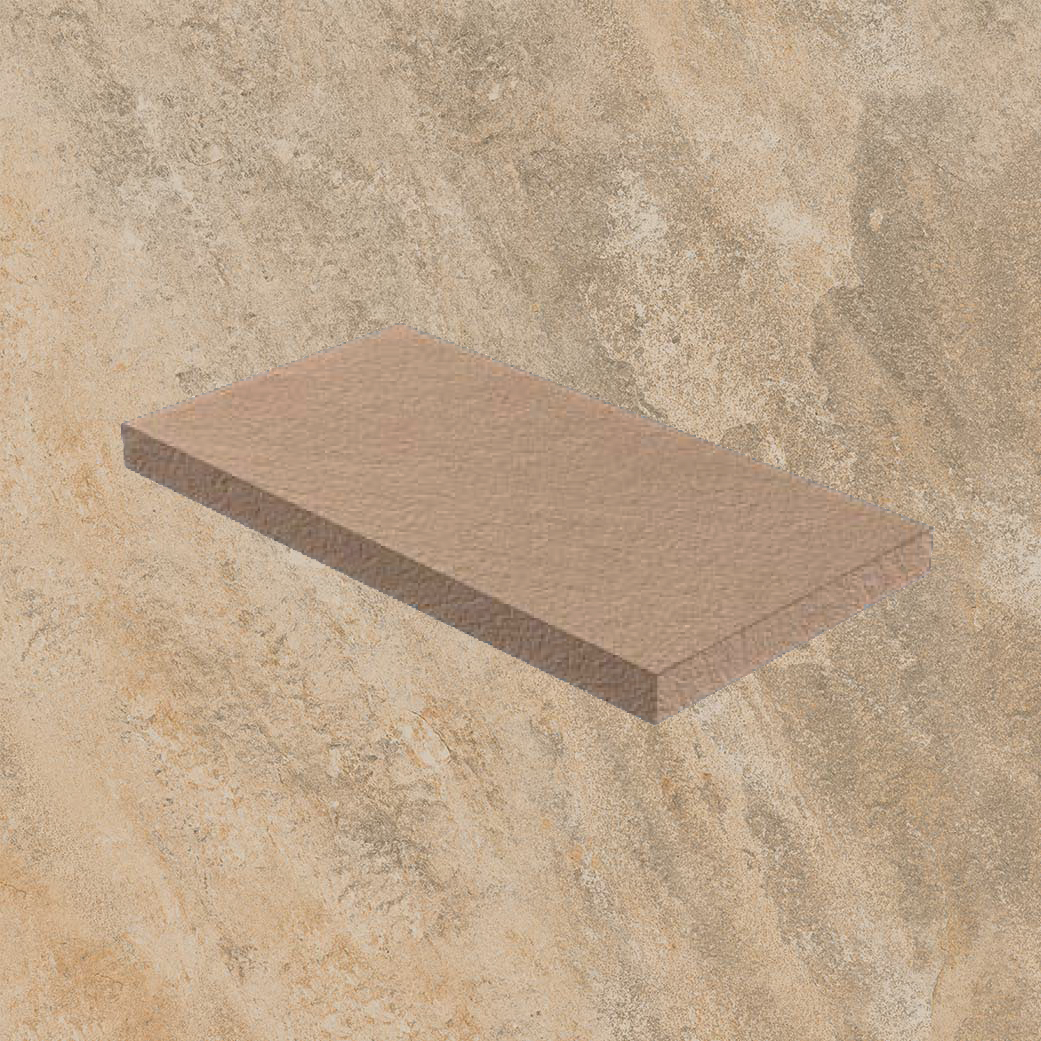 Тротуарная плитка Бежевая-золото Lastra. Спец. Элемент- Ступень Угловая Лс Лэндстоун Голд \ Landstone Gold Scalino Angolare Sx 330х600х20мм