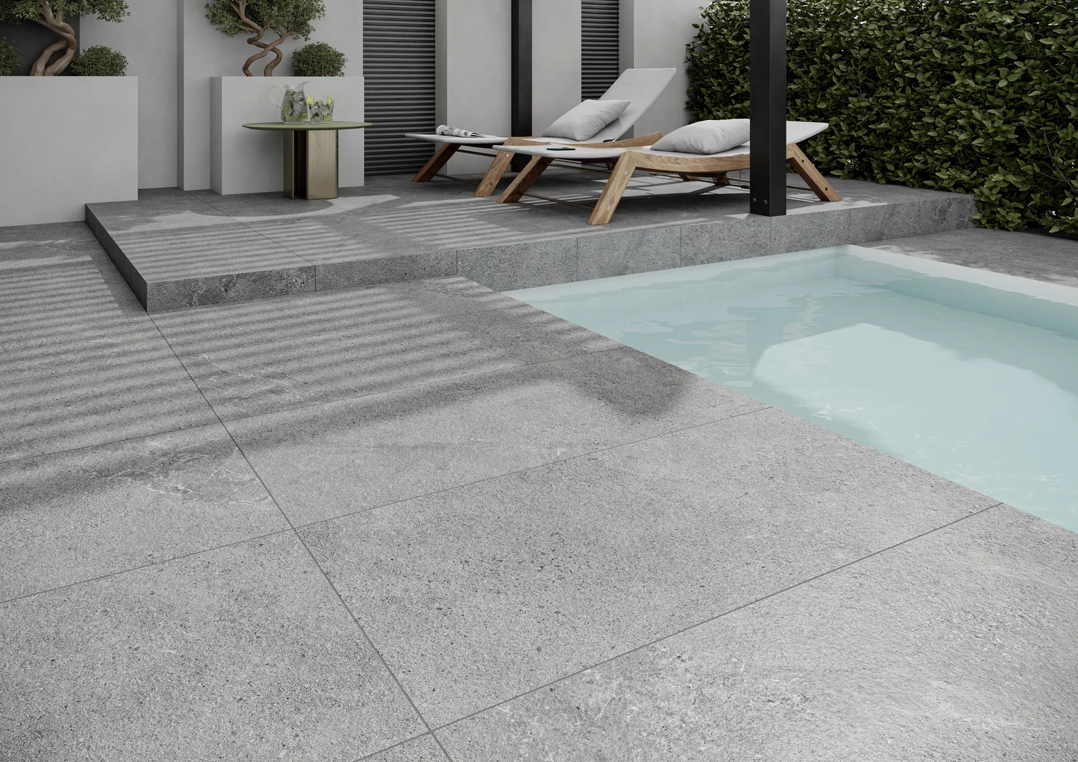 Authority Graphite Gres 595*895*20 мм тротуарная плитка уличная, противоскользящая, керамогранитная Paradyz