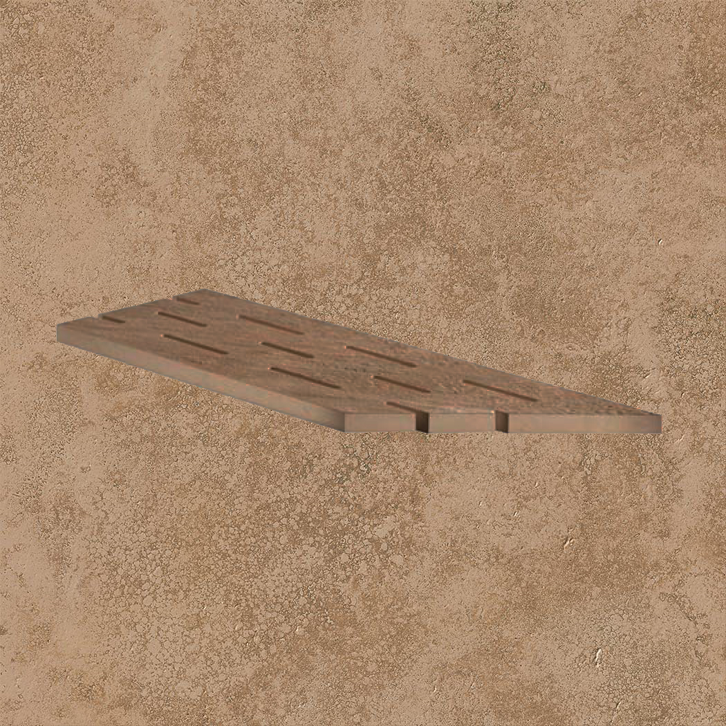 Тротуарная плитка Бежевая Lastra. Спец. Элемент-Решетка Угловая Пс 20x60 Лэндстоун Волнат \ Landstone Walnut Griglia Angolo Dx 200х600х20мм