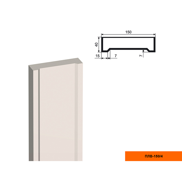 150/4 Пилястра тело для фасада - лепнина, декор из пенополистирола ПЛВ-150/4 2000*40*150 мм