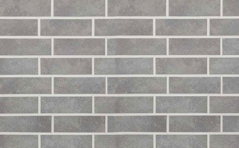 Клинкерная фасадная плитка облицовочная под кирпич Stroeher (Штроер) Keravette Shine 840 grigio рельефная NF8, 240*71*8 мм