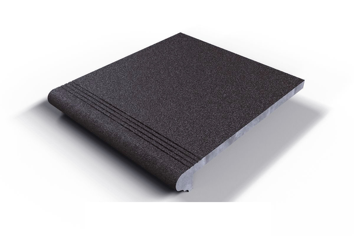 501 Ступень Флорентинер фронтальная противоскользящая с насечками, антрацит 330*310*17 мм