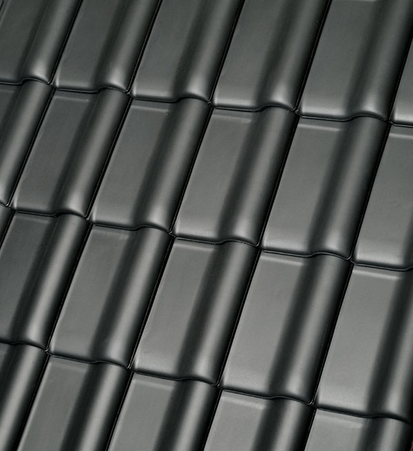 Керамическая черепица рядовая Roben MONZAplus антрацитовый серый ангоб