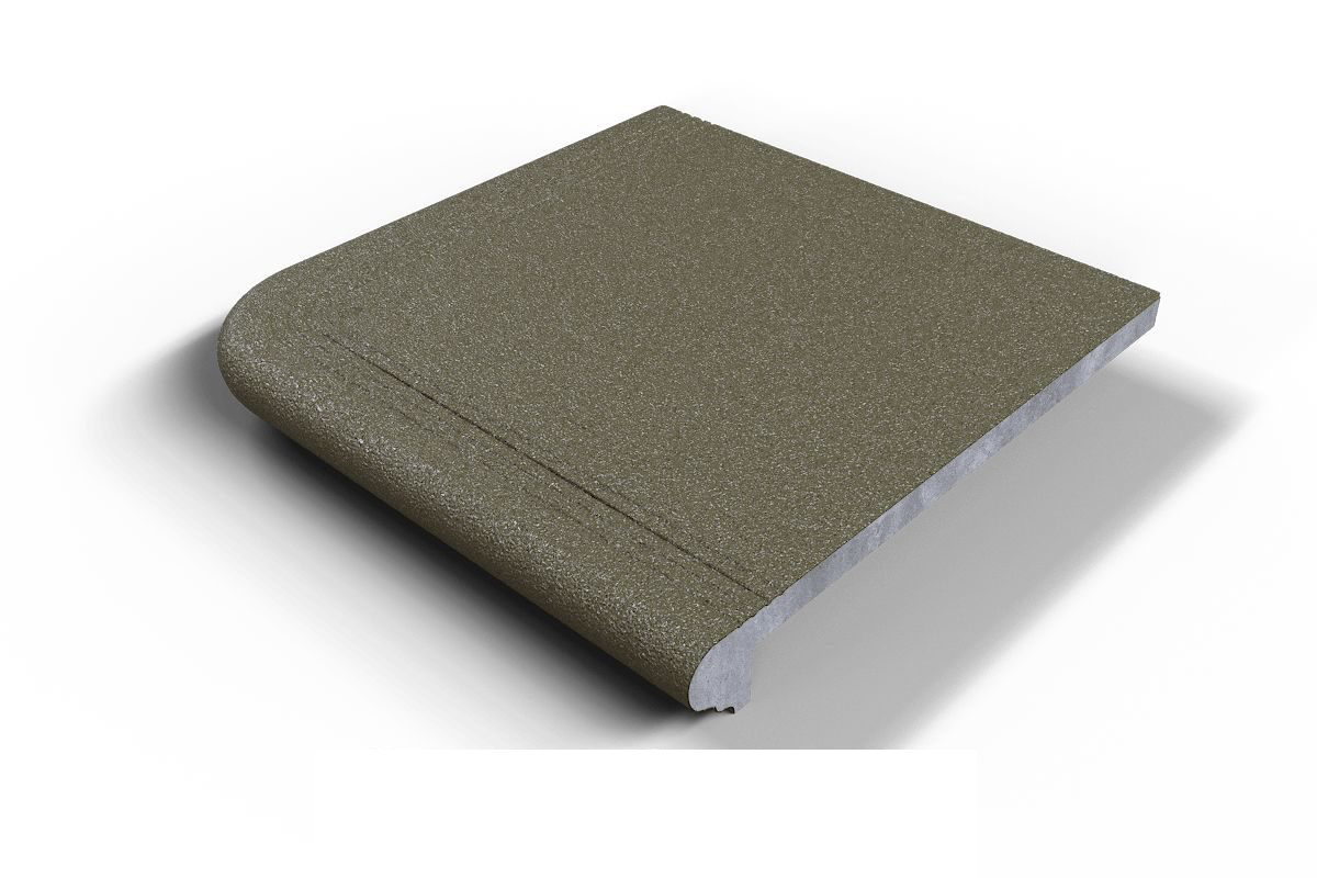 401 Угловая ступень Флорентинер противоскользящая с насечками, зеленая 330*330*17 мм