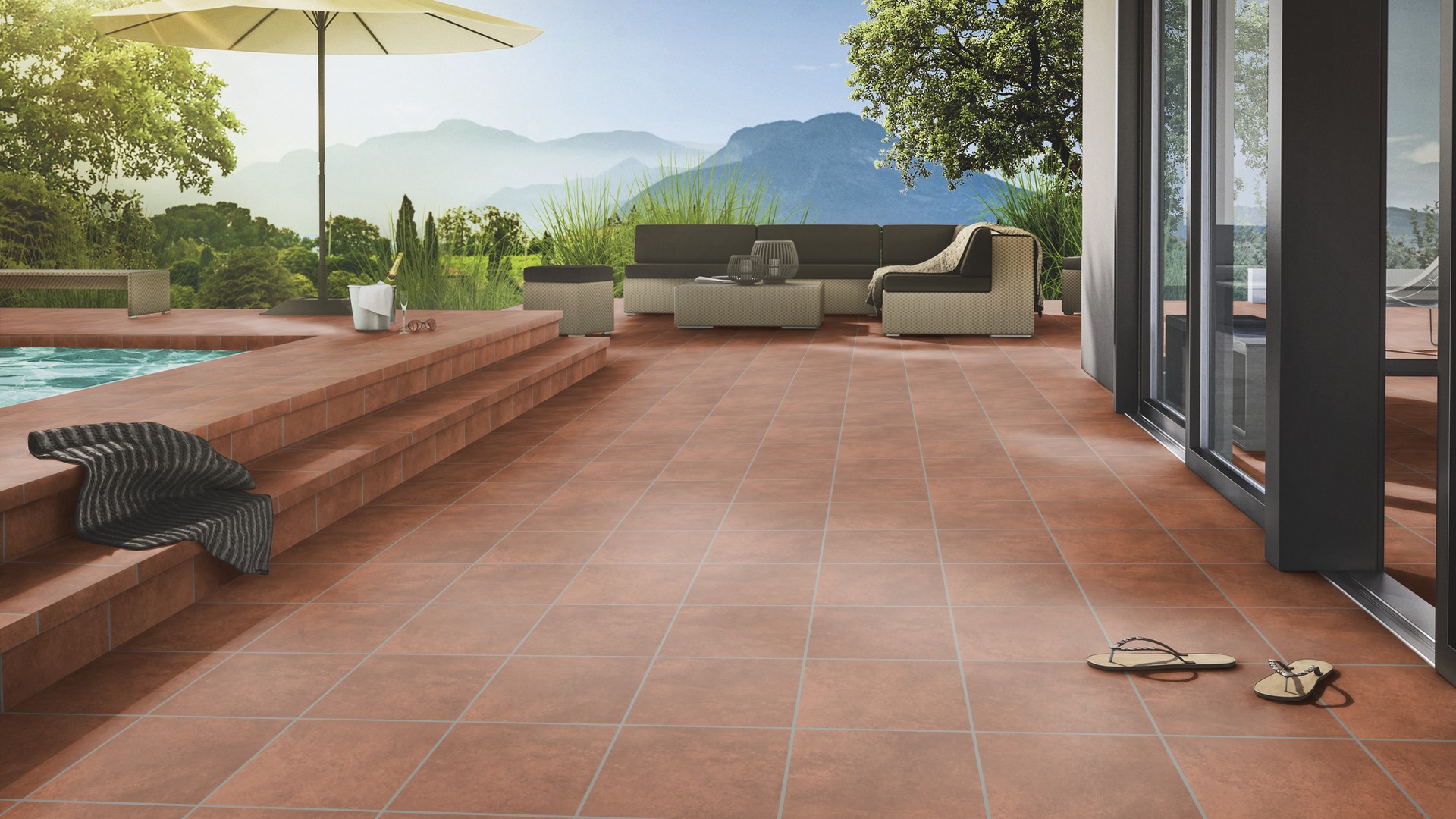 Клинкерная Плитка напольная противоскользящая Stroeher KERAPLATTE AERA T 728 core 294*294*10 мм