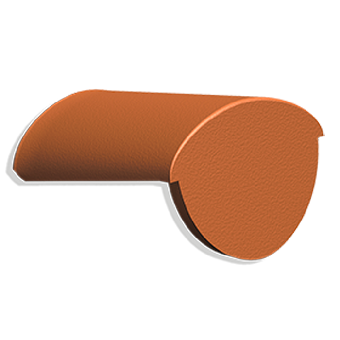 Конечная коньковая черепица натуральная цементно-песчаная Classic черный 20, Kriastak Baltic tile