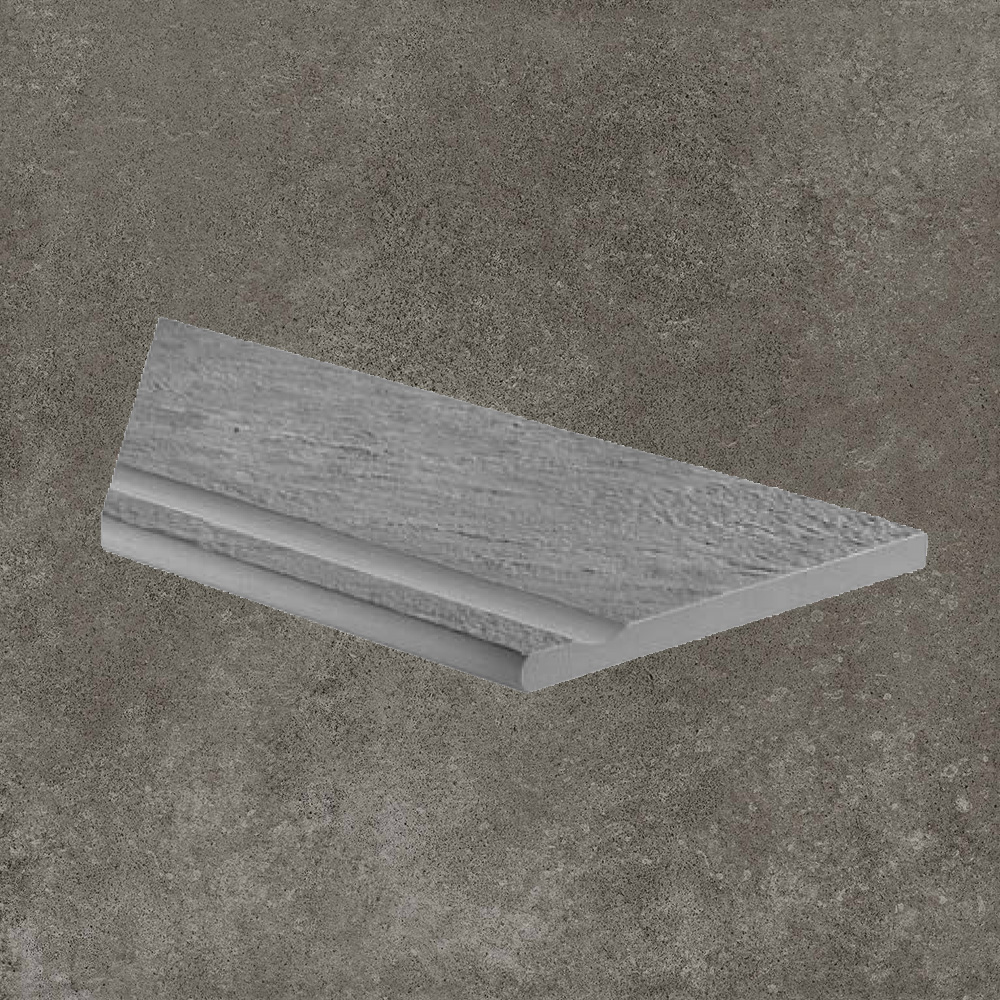 Тротуарная плитка Серая Lastra. Спец. Элемент- Бортик Угловой Бассейн Лс 30x60 Дрифт Грей \ Drift Grey Piscina Angolo Sx 300х600х20мм