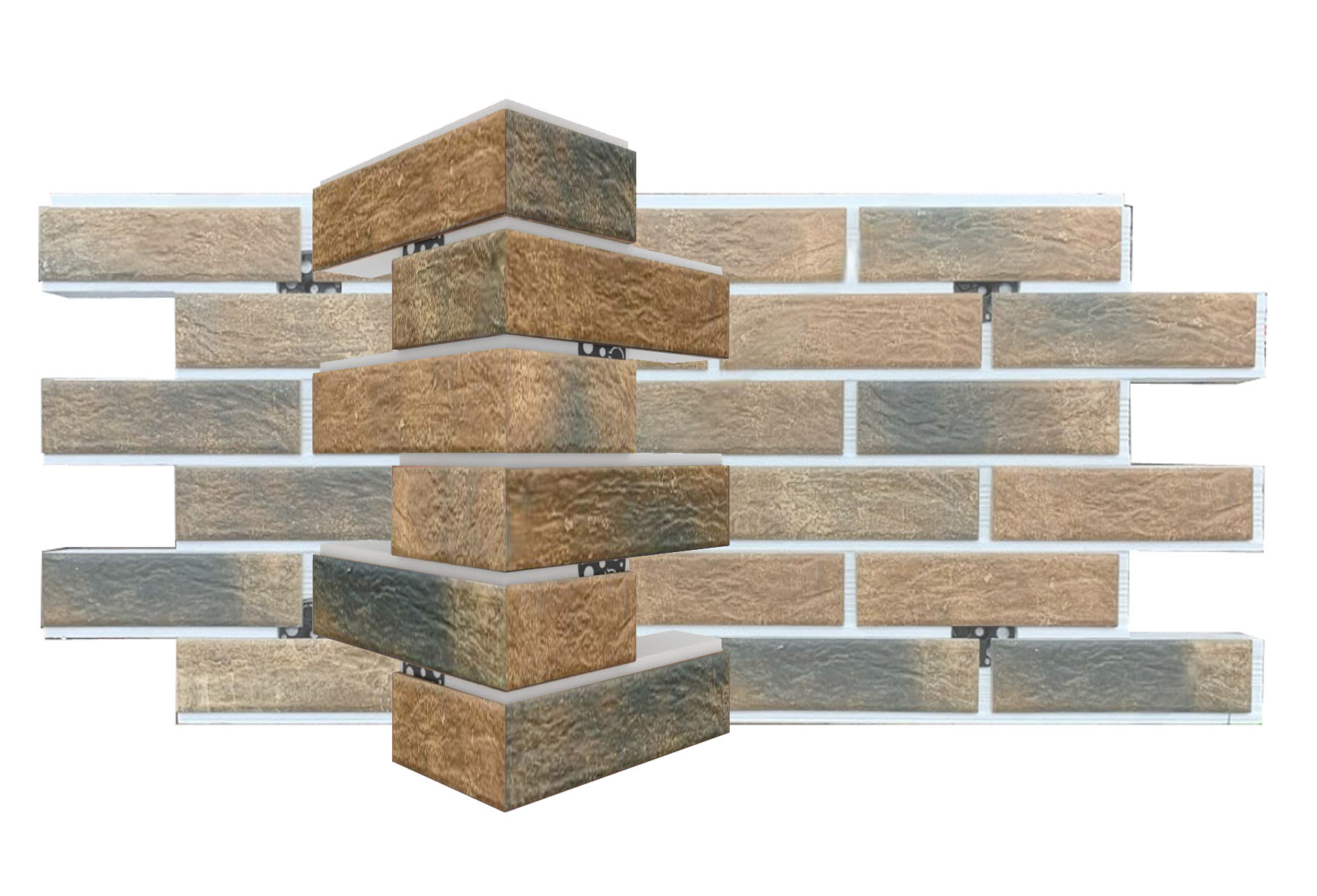 Loft Brick Chili фасадная угловая термопанель из пенополистирола ППС 50 мм, 0,17м2 с клинкерной плиткой