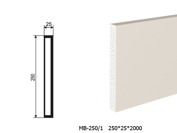 Молдинг для фасада - лепнина, декор из пенополистирола МВ-250/1 (МС-146) 250*25*2000 мм