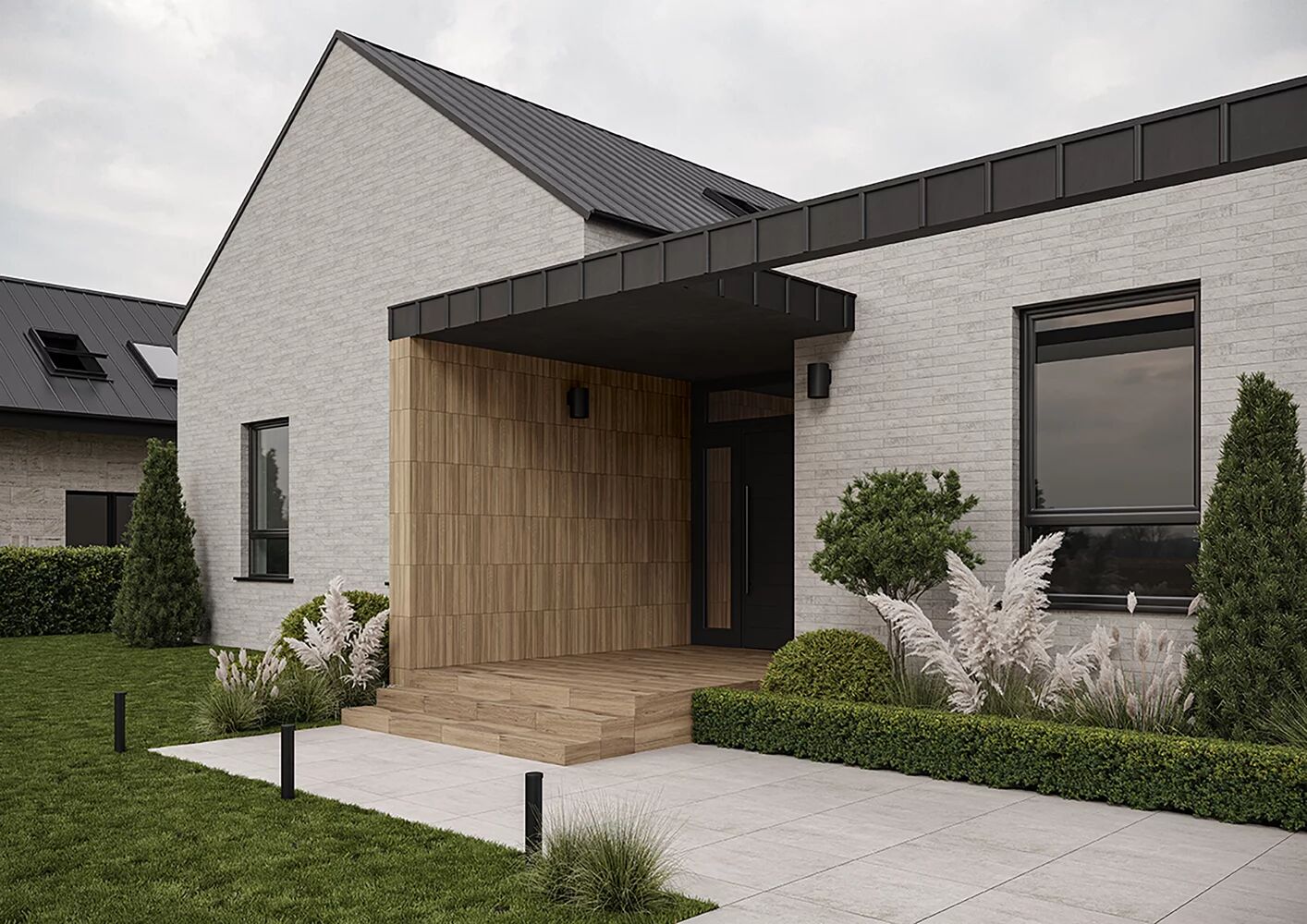 Клинкерная ступень с насечками Carrizo Wood 600*300*8,5 мм – для улицы, террасы, крыльца, лестницы, морозостойкая