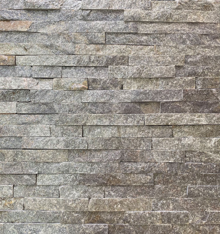 Кварцит Зеленый 1308L 600*150*10-20 мм, натуральный камень для интерьера и фасада BD