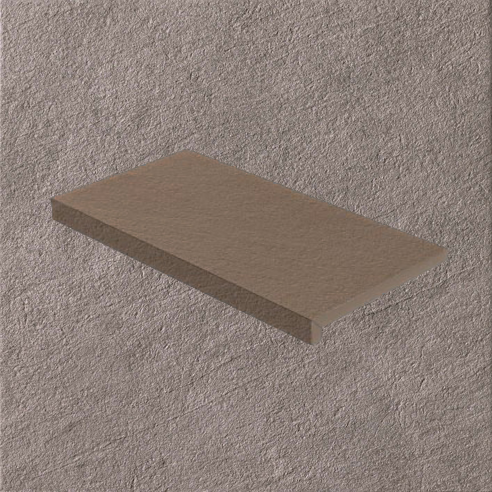 Тротуарная плитка Серо-коричневая Lastra. Спец. Элемент- Ступень Клиф Гриджио \ Cliff Grigio Scalino 330х600х20мм