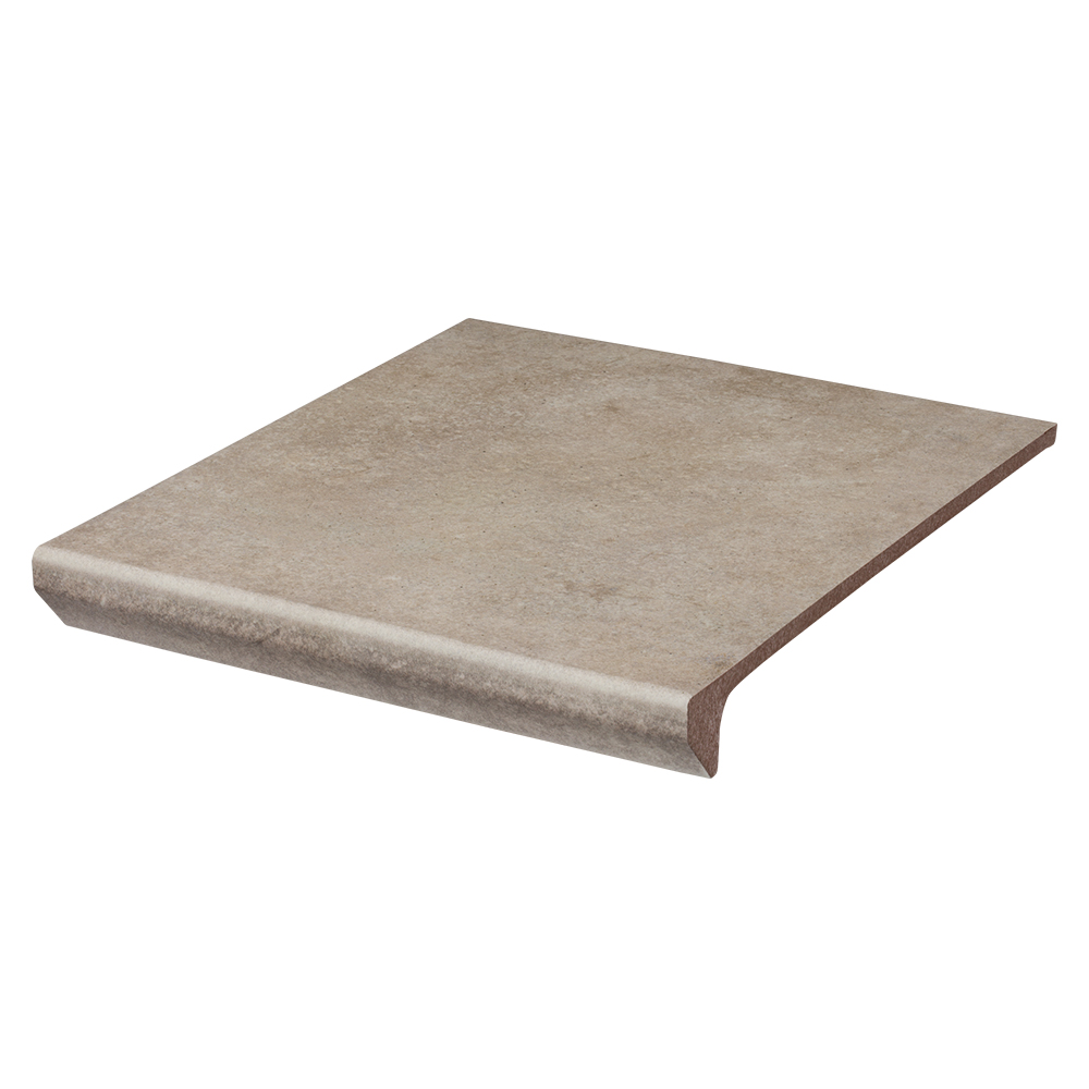 Клинкерная ступень флорентинер Viano Beige противоскользящая с капиносом, бежевый 330x300x11 мм