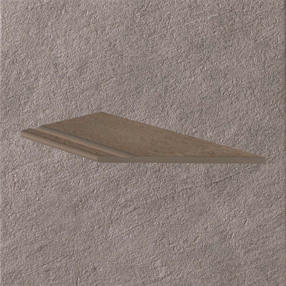 Тротуарная плитка Серо-коричневая Lastra. Спец. Элемент- Бортик Угловой Бассейн Пс 30x60 Клиф Гриджио \ Cliff Grigio Piscina Angolo Dx 300х600х20мм