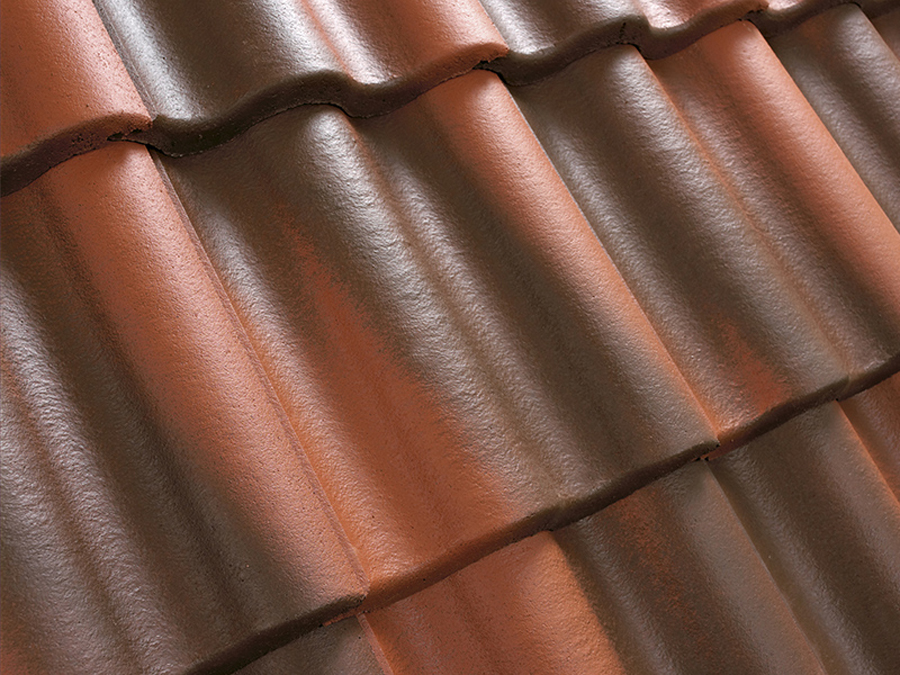 Натуральная цементно-песчаная черепица рядовая Antik кирпично-красный 29, Kriastak Baltic tile