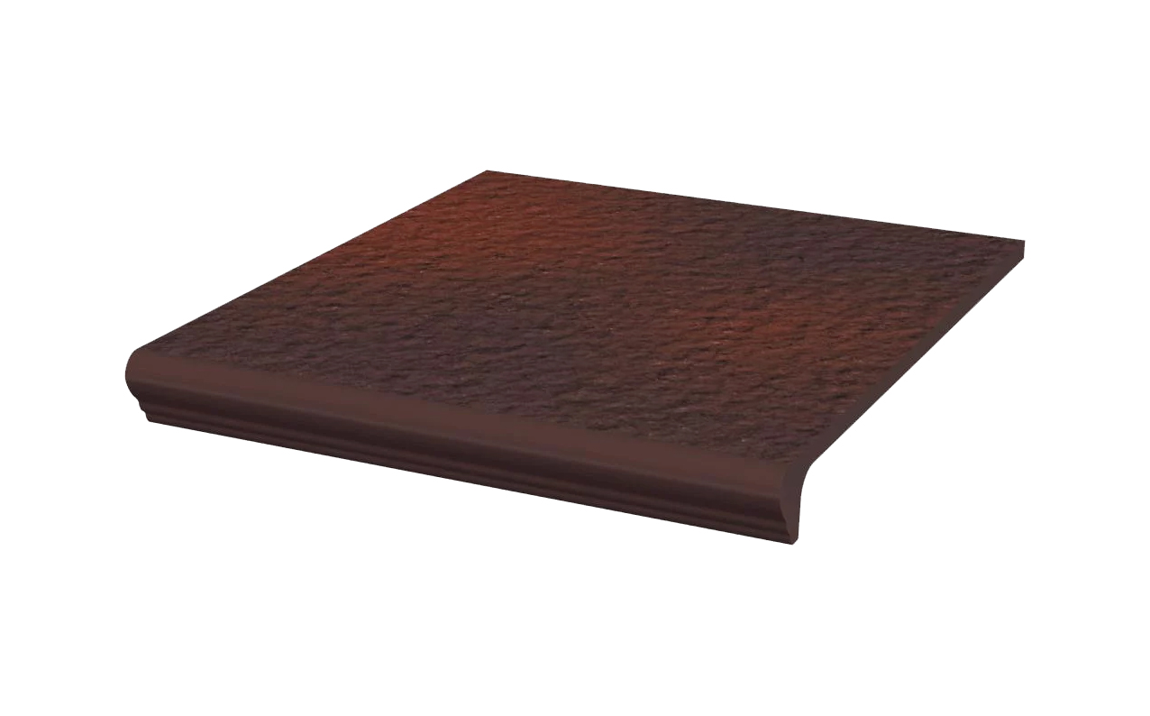 Cloud Brown ступень флорентинер противоскользящая с капиносом, красно-коричневая 330x300x11 мм