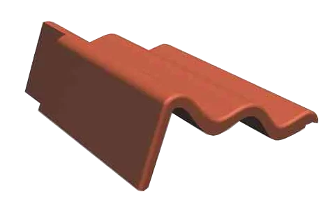 Боковая правая\левая черепица натуральная цементно-песчаная, Antik кирпично-красный 29, Kriastak Baltic tile
