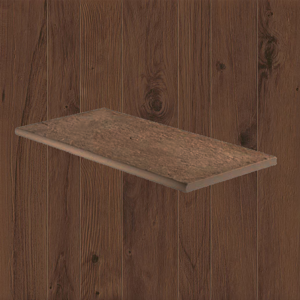 Тротуарная плитка Дерево Lastra. Спец. Элемент- Бортик Закругленный Фрейм Оак \ Frame Oak Round 300х600х20мм