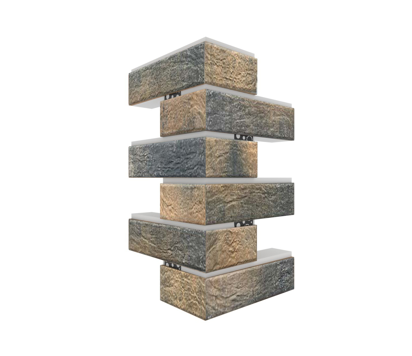 Loft Brick Cardamon Угловая фасадная термопанель из пенополистирола ППС 40 мм, 0,17 м2 с клинкерной плиткой