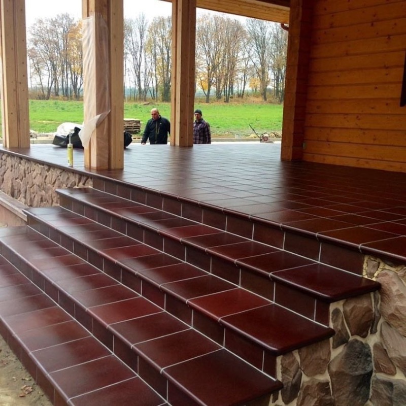 Клинкерная Плитка напольная противоскользящая Stroeher KERAPLATTE DURO 825 sherry 240*240*12 мм